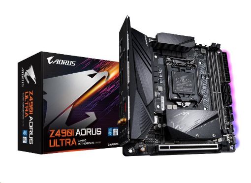 Obrázek GIGABYTE MB Sc LGA1200 Z490I AORUS ULTRA 1.1, Intel 490, 2xDDR4, VGA, WI-FI, Mini-ITX