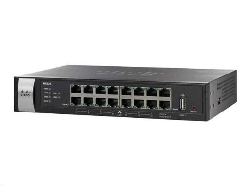 Obrázek Cisco VPN Router RV345P-K9-G5, 16x GbE LAN (8x PoE), 2x GbE WAN, 2x USB - REFRESH