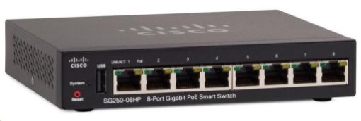 Obrázek Cisco switch SG250-08HP-RF, 8x10/100/1000, PoE, REFRESH