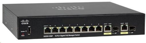 Obrázek Cisco switch SG350-10MP 8x10/100/1000, 2xGbE SFP/RJ-45, PoE