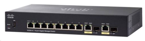 Obrázek Cisco switch SG350-10-RF, 8x10/100/1000, 2xGbE SFP/RJ-45, REFRESH