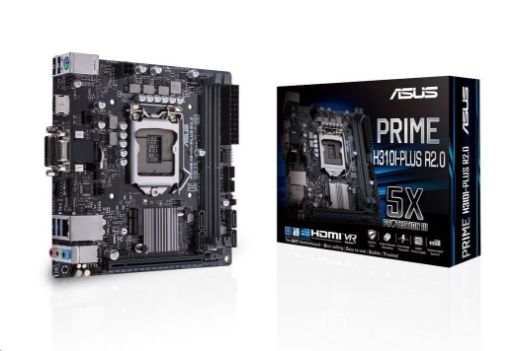 Obrázek ASUS MB Sc LGA1151 PRIME H310I-PLUS R2.0, Intel H310, 2xDDR4, 1xDVI, 1xHDMI, 1xVGA, mini-ITX