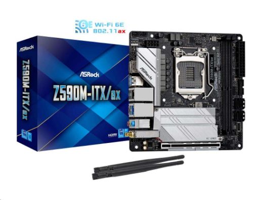 Obrázek ASRock MB Sc LGA1200 Z590M-ITX/AX, Intel Z590, 2xDDR4, 1xDP, 1xHDMI, WI-FI, mini-ITX