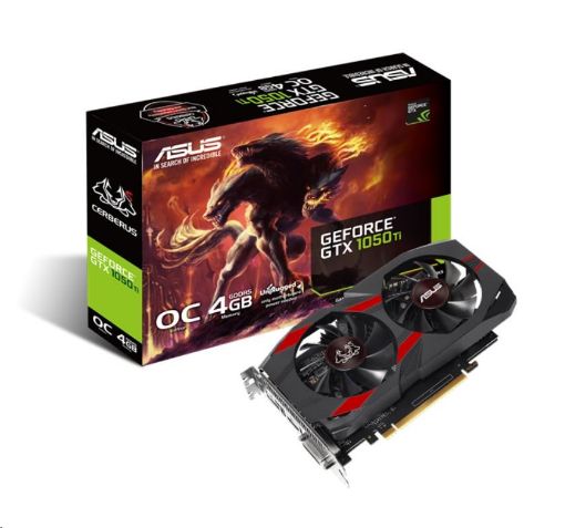 Obrázek ASUS VGA NVIDIA GeForce Cerberus GTX 1050 Ti OC Edition 4GB GDDR5, GTX 1050 Ti, 4GB GDDR5, 1xHDMI, 1xDVI