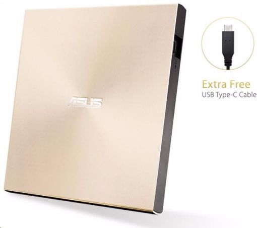 Obrázek ASUS DVD ZenDrive SDRW-08U9M-U GOLD, External Slim DVD-RW, USB Type-C/Type-A, M-DISC