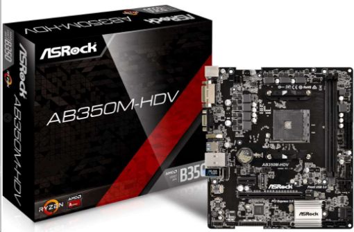 Obrázek ASRock MB Sc AM4 AB350M-HDV R4.0, AMD AB350, 2xDDR4, VGA, mATX
