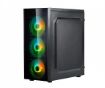 Obrázek SPIRE skříň VISION 7022 RGB + 3x 12CM RGB FANS, Midi Tower, gaming, bez zdroje, Black