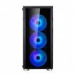 Obrázek SPIRE skříň VISION 7025 RGB + 4x 12CM RGB fans, Midi Tower, gaming, bez zdroje, Black