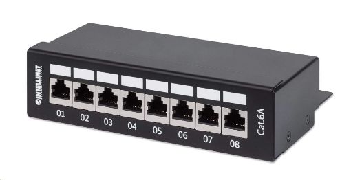 Obrázek Intellinet Patch panel 8 port Cat6A, stíněný FTP, černý, stolní