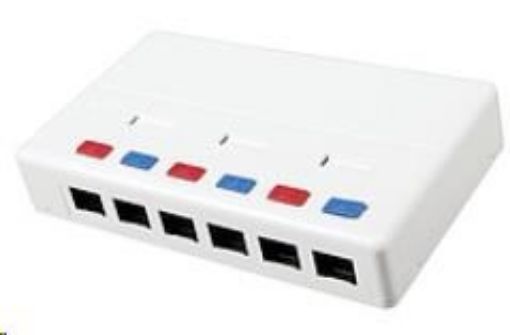 Obrázek Solarix Víceportový box CAT5E UTP 6 x RJ45 bílý SX6-5E-UTP-WH