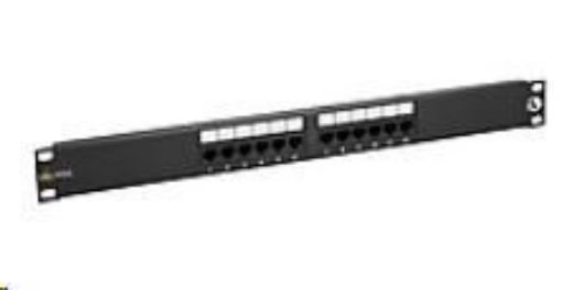 Obrázek Solarix Patch panel 12 x RJ45 CAT5E UTP 150 MHz černý SX12-5E-UTP-BK