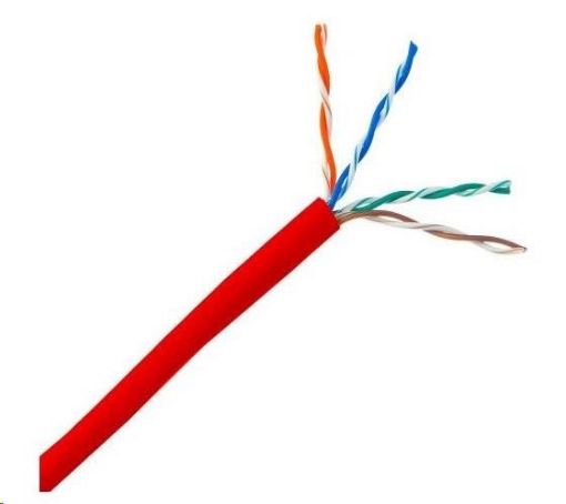 Obrázek UTP kabel PlanetElite, Cat5E, licna, PVC, červená, 305m