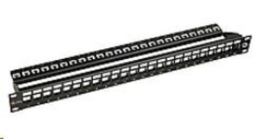 Obrázek Solarix 10G modulární neosazený patch panel 24 portů STP černý 1U SX24M-0-STP-BK