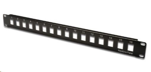 Obrázek Modulární patch panel 19"/16port, 1U, neosazený