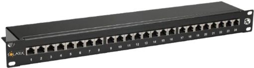 Obrázek Solarix Patch panel Solarix 24 x RJ45 CAT5E STP černý 1U SX24-5E-STP-BK