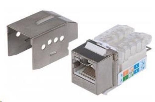 Obrázek Intellinet Locking Cat6 Keystone Jack, FTP, Toolless, Locking Function, Metallic