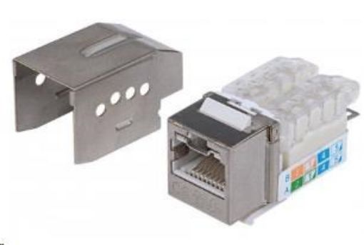 Obrázek Intellinet Locking Cat6A Keystone Jack, FTP, Toolless, Locking Function, Metallic