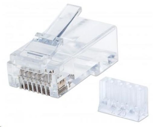 Obrázek Intellinet konektor RJ45, Cat6, UTP, 15µ, drát, 90 ks v nádobě