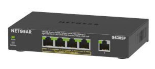 Obrázek Netgear GS305Pv2 Gigabit Switch 5 portů, 4 porty jsou PoE, PoE budget 63W