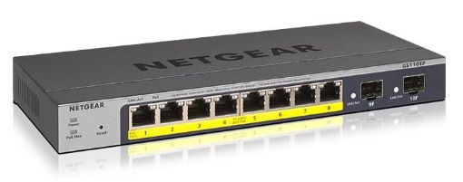 Obrázek Netgear GS110TP v3 8-Port Gigabit PoE+ Smart Managed Switch, 8x gigabit, 2x SFP, PoE 55W, fanless