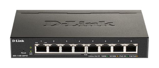 Obrázek D-Link DGS-1100-08PV2 8-Port PoE Gigabit Smart Managed Switch- 8-Port 1000BaseTX Auto-Negotiating 10/100/1000Mbps Switch