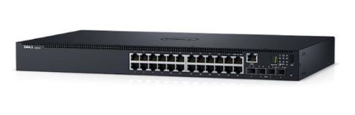 Obrázek Dell EMC N3024EP-ON Switch POE+ 24x 1GbT 2x SFP+ 10GbE 2 x GbE SFP combo ports L3 StackingIO to PSU air1x AC PSU