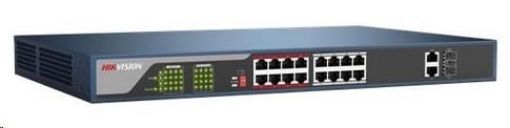 Obrázek HIKVISION DS-3E0318P-E (B) (16+2) PoE switch, 2x 100Mbit, 16x 10/100Mbit PoE Plus (230W), IEEE802.3at