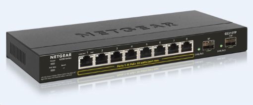 Obrázek Netgear GS310TP - S350 Series 8-port Gigabit Smart Managed PoE+ Switch, 2x SFP, PoE 55W, fanless