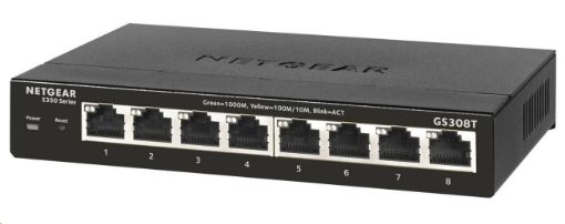 Obrázek Netgear GS308T - S350 Series 8-port Gigabit Smart Managed Switch, fanless