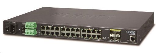 Obrázek Planet IGSW-24040Tv3, Switch, 24x 1000Base-T, 4x SFP, 2x I/O, IP30, -40 až 75°C, Web/SNMPv3, AC+DC