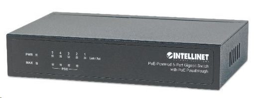 Obrázek Intellinet 5-Port gigabit PoE+ Switch, 4x PoE port, 68W PoE budget, možnost napájet přes port 1 (PoE PD)