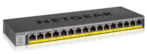 Obrázek Netgear GS116LP 16-port Gigabit PoE+ Switch, 16x gigabit PoE port, PoE budget 76W, fanless