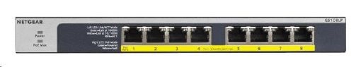 Obrázek Netgear GS108LP 8-port Gigabit PoE+ Switch, 8x gigabit PoE port, PoE budget 60W, fanless