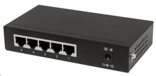 Obrázek Intellinet 5-port Gigabit PoE Switch, 4x GbE PoE+, 1x GbE, PoE 60W, fanless