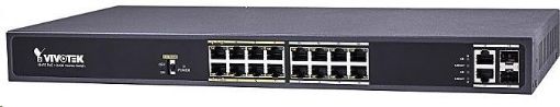 Obrázek Vivotek 16xRJ45 10/100 vč. PoE (802.3af/at,PoE budget 240W), 2xcombo SFP/GE RJ-45, 12kV přepěťová ochrana, rackmount