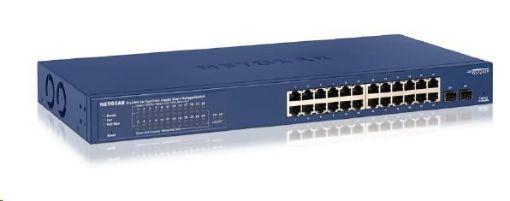 Obrázek Netgear GS724TPv2 ProSafe 24-port Gigabit Smart PoE+ Switch, 24x gigabit RJ45, 2x SFP, PoE budget 190W