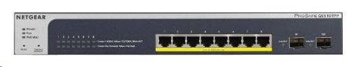 Obrázek Netgear GS510TPP ProSAFE 8-port Gigabit PoE+ Smart Managed Switch, 8x gigabit PoE port, 2x SFP, PoE budget 190W