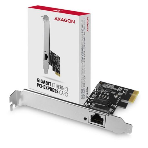 Obrázek AXAGON PCEE-GRH, PCIe síťová karta - 1x Gigabit Ethernet port (RJ-45), Realtek, vč. LP