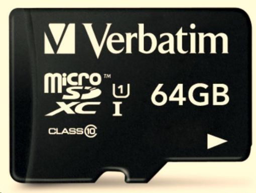 Obrázek VERBATIM MicroSDXC karta 64GB Premium, 44084, U1_O2 polep