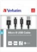 Obrázek VERBATIM kabel Micro B USB Cable Sync & Charge 100cm (Black) + Verbatim Micro B USB Cable Sync & Charge 30cm (Black)