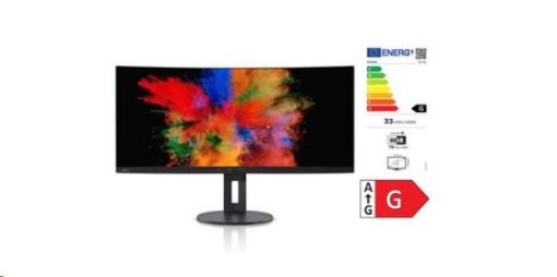 Obrázek FUJITSU LCD P34-9 US, EU, UWQHD 3440x1440 mat USB-C-HUB CURVED 450cd 2ms DP HDMI REPRO USB PIVOT - černý