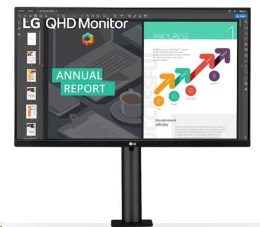 Obrázek LG MT IPS LCD LED 27" 27QN880 - IPS panel, 2560x1440, 2xHDMI, DP, USB-C, repro, ergonomicky stojan