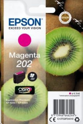 Obrázek EPSON ink bar Singlepack "Kiwi" Magenta 202 Claria Premium Ink 4,1 ml