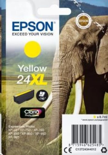 Obrázek EPSON ink bar Singlepack "Slon" Yellow 24XL Claria Photo HD Ink