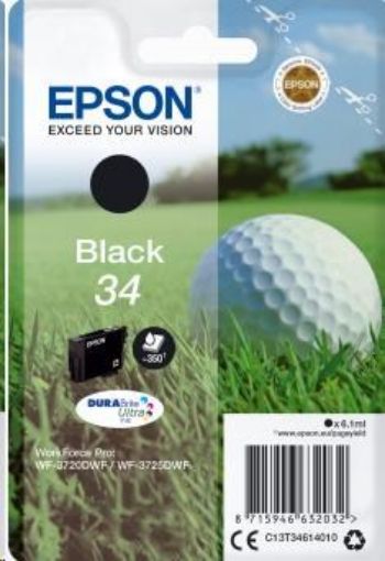 Obrázek EPSON ink čer Singlepack "Golf" Black 34 DURABrite Ultra Ink 6,1 ml