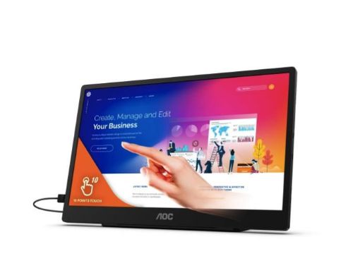 Obrázek AOC MT IPS LCD WLED 15,6" 16T2 - IPS panel, 1920x1080, MicroUSB, USB-C, repro, dotyk 10bodu