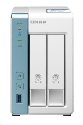 Obrázek QNAP TS-231P3-4G (4C/AL314/1,7Ghz/4GBRAM/2xSATA/1x2,5GbE/1xGbE/3xUSB3.2)