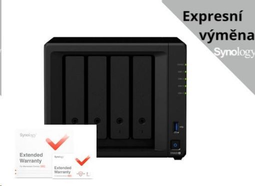 Obrázek Synology DS920+ DiskStation (4C/CeleronJ4125/2,0-2,7GHz/4GBRAM/4xSATA/2xM.2/2xUSB3.0/1xeSATA/2xGbE) + záruka 5 let