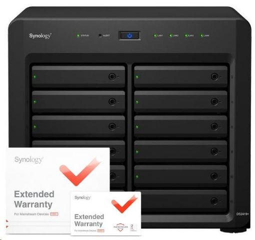 Obrázek Synology DS2419+ DiskStation (4C/AtomC3538/2,1GHz/4GBRAM/12xSATA/2xUSB3.0/4xGbE/1xPCIe) + záruka 5 let