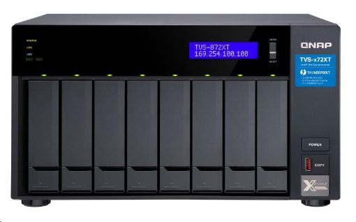 Obrázek QNAP TVS-872XT-i5-16G (6C/1,7-3,3GHz/16GBRAM/8xSATA/2xM.2/2xGbE/1x10GbE/1xUSB3.0/4xUSB3.1/2xPCIe/1xHDMI/2xTB3)